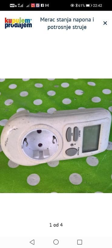 Merač napona i potrošnje struje – utikač sa LCD ekranom - Tip