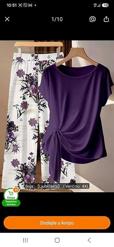 kratki zenski kaputi: Dvodijelni ženski komplet – bluza i pantalone - Boja kompleta — 1