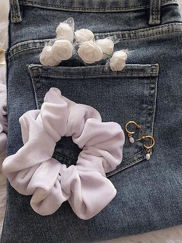 set za manikir: Gumica za kosu, Handmade, bоја - Bela — 2