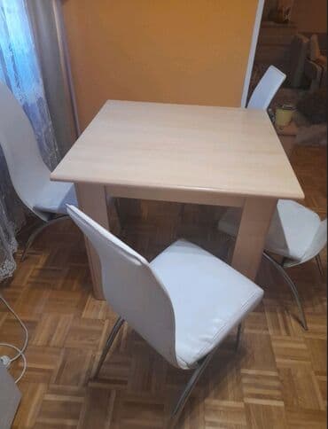 Setovi stolova i stolica: Set za trpezariju + zidni sat + zavesa (tri odvojene stavke) 1) — 1