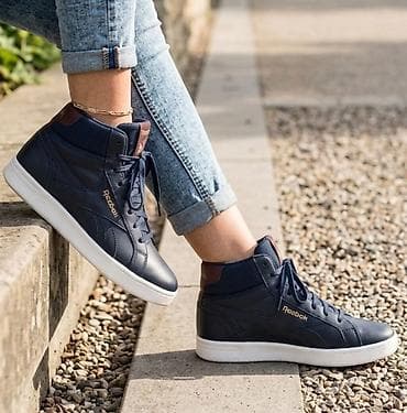 muški prsluk lidl: Reebok kožne patike – visoki model - Boja: tamnoplava sa belim đonom — 1