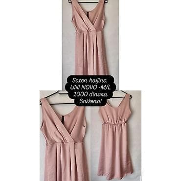 balenciaga cene: Saten haljina u puder‑roze boji, elegantnog, lagano sjajnog — 2