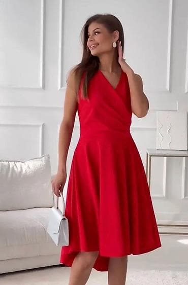 Men's Clothing: Elegantna ženska haljina bez rukava sa preklopljenim V dekolteom i — 7