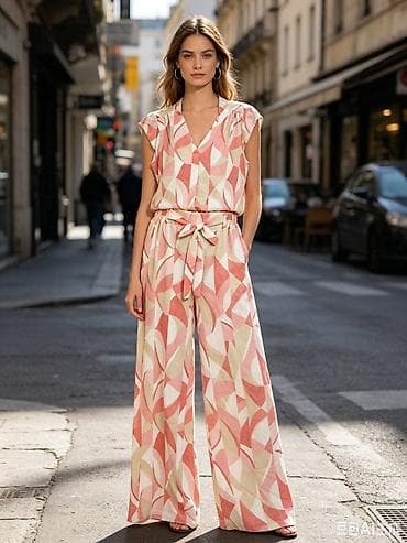 parka s: Damski komplet – bluza bez rukava i široke pantalone - Dvodijelni — 3