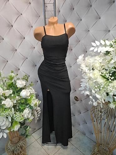 sako sa prorezima: ✨ ELEGANTNA MAKSI HALJINA SA DUBOKIM ŠLICEM I PERTLANJEM NA LEĐIMA ✨ — 6