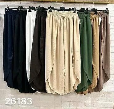 kozne siroke pantalone: Ženske široke letnje pantalone sa bočnim preklopom - Kroj: ekstra — 7
