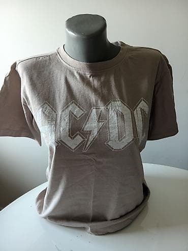 roze komplet: Set od 5 majica 1) AC/DC majica – kratki rukav, kružni izrez, sivi — 1