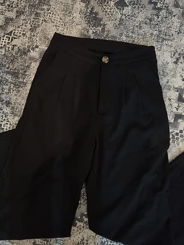 louis vitton patike: Ženske crne elegantne pantalone sa širokim nogavicama. Visoki struk sa — 5