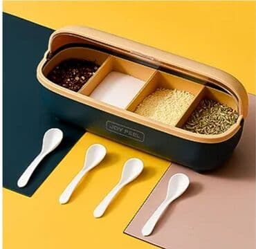 Cena 1250 din Posuda za začine sa 4 pregrade i 4 kašike Napravljena od na lalafo.rs Cena 1250 din Posuda za začine sa 4 pregrade i 4 kašike Napravljena od