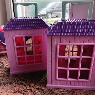 multifunkcionalni stol za igru: Set de igračaka – kućice i stojeći sat - Plastični stojeći sat u roze — 4