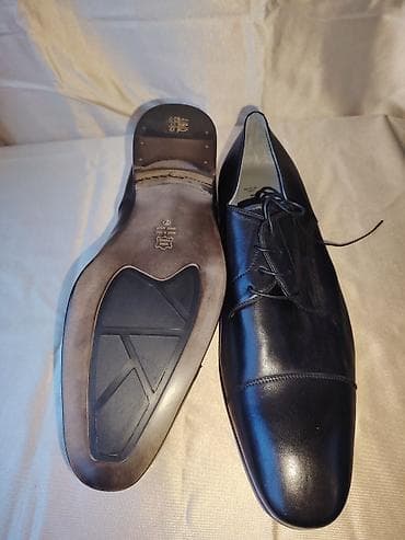 kaubojke cipele: Muške elegantne cipele – crne, kožne, Oxford cap-toe UG 31cm - — 4