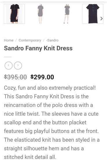 хаљине за пуније даме: SANDRO Paris polo knit haljina. Teget boje, polo model sa kragnicom i — 10
