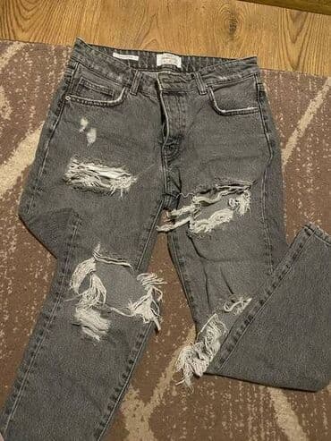 zenske pantalone i sakoi: 36, Teksas, Visok struk, Iscepane — 1