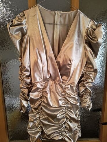 leprsave duge haljine: S (EU 36), color - Gold, Cocktail, Long sleeves — 1