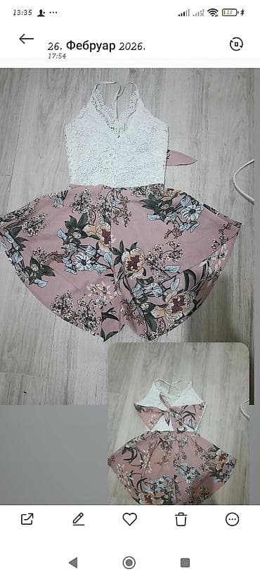 baletanke na platformu: Ženski kobenezon sa čipkanim gornjim delom i cvetnom suknjom - Kroj — 1