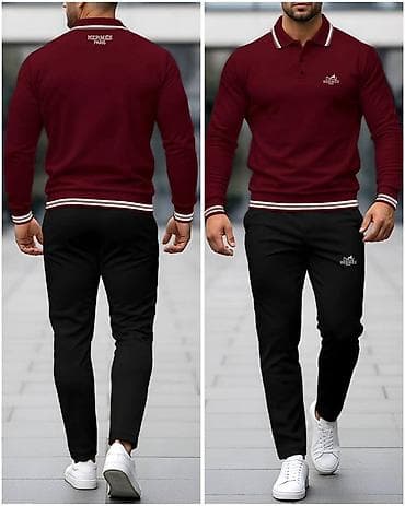 muske ski pantalone: Nove komplet trenerke Pamuk, znakovi i slova siveni Dostupne velicine — 5