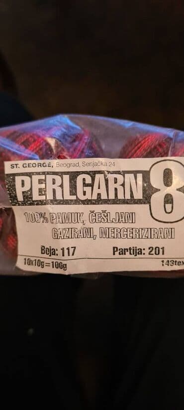 lazy bag za decu: PERLGARN 8 KONAC ZA VEZ I RUČNI RAD Sirovinski sastav: 100% pamuk – — 2