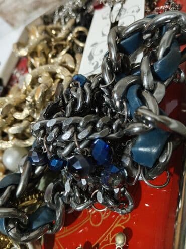 srebrne mindjuse sa cirkonima: Set: Ogrlica, Materijal: Mesing — 8