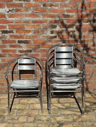 kompjuterski stolice: Aluminijumski bistro set za terasu/baštu - Set se sastoji od okruglog — 2