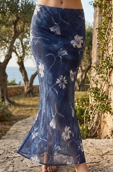 Dugačak mrežasti šifon sarong/nad-suknja za plažu - Materijal: lagan