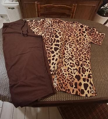Komplet pidžame – majica sa leopard printom i donji deo u braon boji na lalafo.rs Komplet pidžame – majica sa leopard printom i donji deo u braon boji
