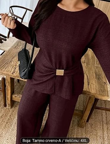 luna kompleti 2023: Damski komplet – tamno crveno (A), veličina 4XL Elegantni dvodelni — 3