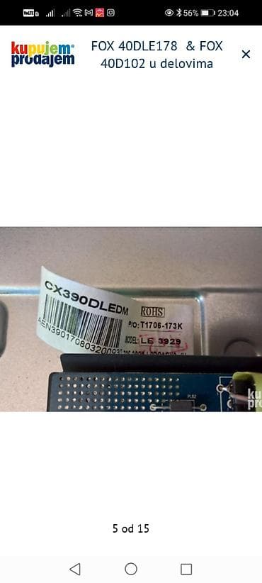 daljinski za tv sharp aquos: FOX 40DLE178 i FOX 40D102 – delovi za televizore (40") Dostupne — 6