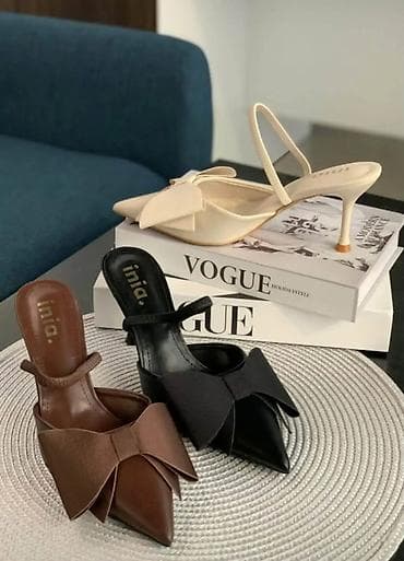papuce za plazu: Elegantne ženske mule/slingback štikle sa špicastim vrhom i — 4