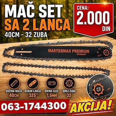 Mač set za motorne testere sa 2 lanca – Mastermax Premium Germany
