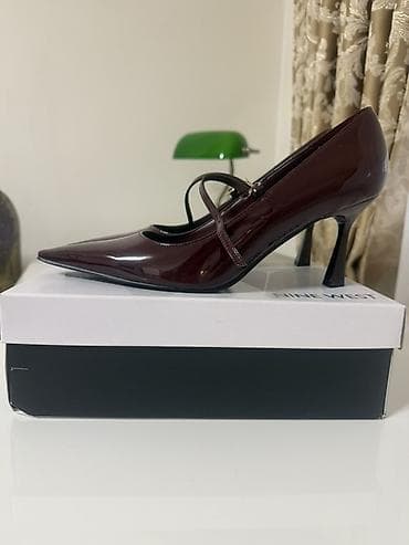 svecane ravne cipele: Nine West salonke - Boja: Dark Red 600 (tamno bordo, lak koža efekat) — 6