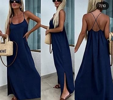 sorts mango: Lepršava duga letnja haljina sa tankim bretelama sa slicem. Leđa — 9
