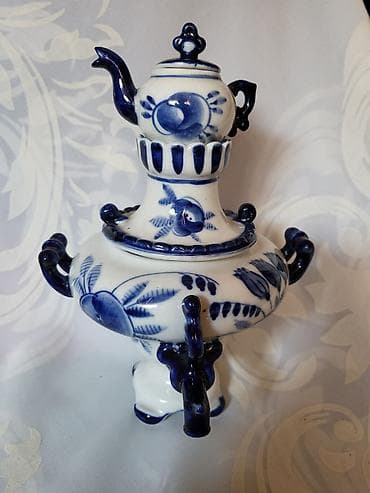 Home & Garden: Kompletan ukrasni samovar Gzhel USSR iz 70ih.godina. Originalni ruski — 7
