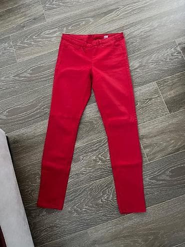 Crvene ženske pantalone – H&M Divided - Model: uske/skinny