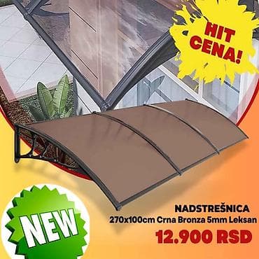 decije sobe za devojcice forma ideale: Nadstrešnica za ulaz/terasu - Dimenzije: 270 x 100 cm - Boja: crna — 1