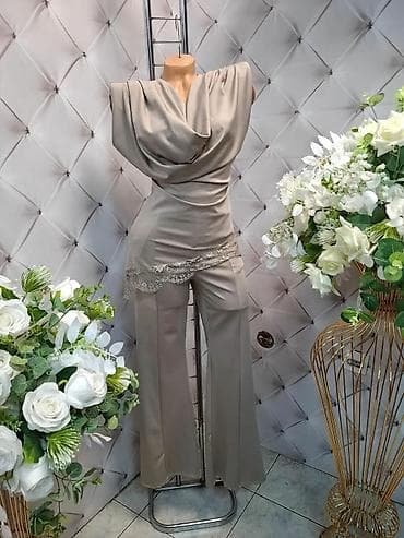 ps kombinezoni: Elegantni ženski komplet – bluza i pantalone sa čipkanim detaljem - — 3
