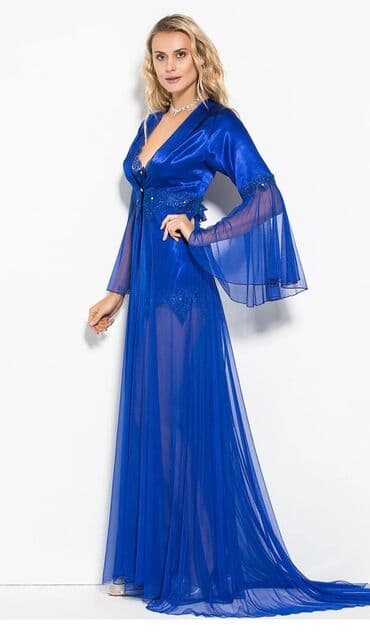 Elegantni ženski set za spavanje/kućnu eleganciju – duga haljina sa