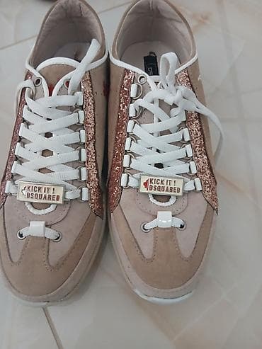 patike br 40: DSQUARED2 patike “Kick It! Dsquared” – bež/roze zlato - Model sa — 1