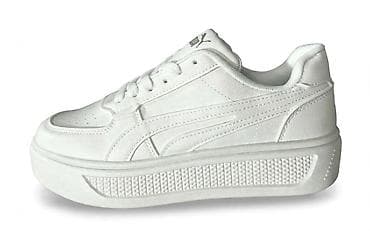 kraljevo velicina: Puma bele patike – platforma model - Boja: čista bela, jednobojni — 1
