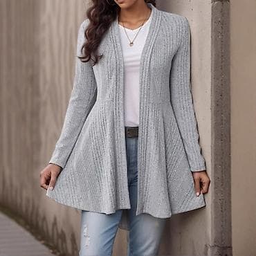 lidl dzemper: Ženski dugi kardigan bez kopčanja - Kroj: A-linija sa suptilnim — 10