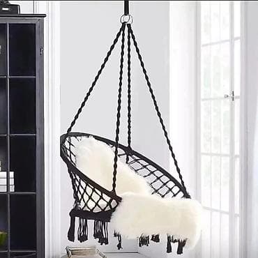 basta box: Visilica/hammock stolica – makrame stil - Okrugla visilica sa čvrstim — 2