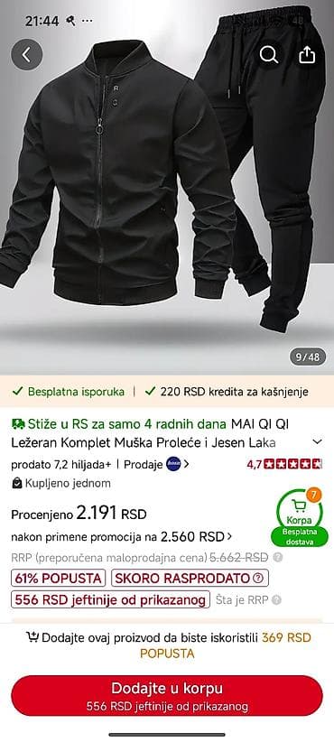 stefano obuca pirot: Muški ležeran komplet – proleće/jesen - Dvodijelni set: jakna na — 1