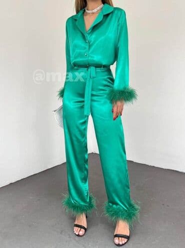 zeleno odelo: 🤍New,, Queen Satin’’Suit/Set🤍Velicine:S M L XL Boje:Bela Zelena i crna — 2