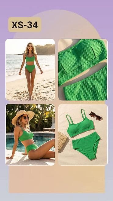 Zeleni damski bikini set – model XS-34 - Dvodijelni kupaći kostim u