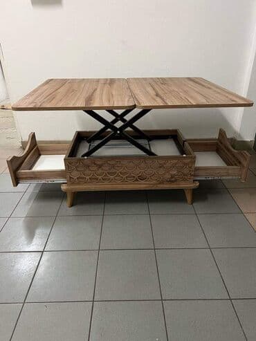 ovalni trpezarijski stolovi: Dimenzije stola su 60x90, a kada se rasklopi 120x90. Obe dimenzije — 1