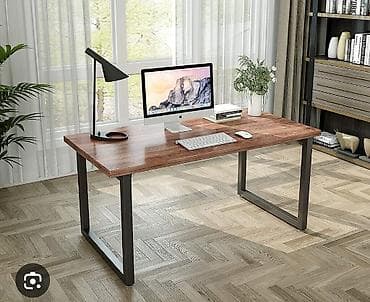 komode novi sad: Radni sto – moderan industrijski dizajn - Prostrana pravougaona radna — 1