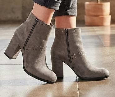claudia donatelli shoes: Ženske ankle čizme sa blok potpeticom - Materijal: meka veštačka — 1