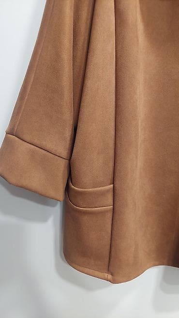 sorc m: Elegantni kaput/pončo u boji kamile - Kroj: opušten, sa širokim — 2