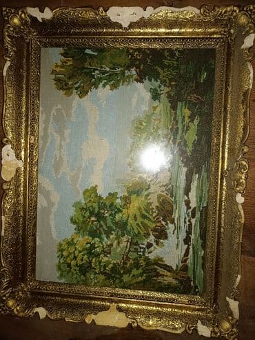 rotirajuca daska za meze: Needlepoint, Used, 47 x 60 cm — 1