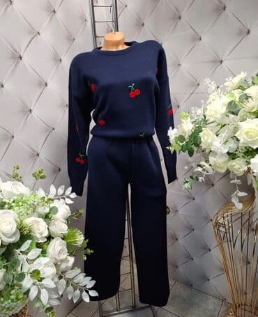 komplet za mamu i cerku: 🔥Ženski pleteni komplet – džemper i pantalone ❤️❤️ NOVOO trikotazni — 7