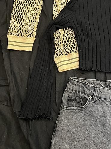 dugi prsluk: Komplet odeće – 3 komada 1) Džemper/majica od mrežaste tkanine - — 5